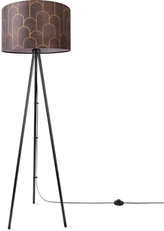 Paco Home Stehlampe Wohnzimmer Lampenschirm Stoff Stehleuchte Leselampe Abstrakt Vintage Design 5 (Ø45,5 cm), Stehleucht...