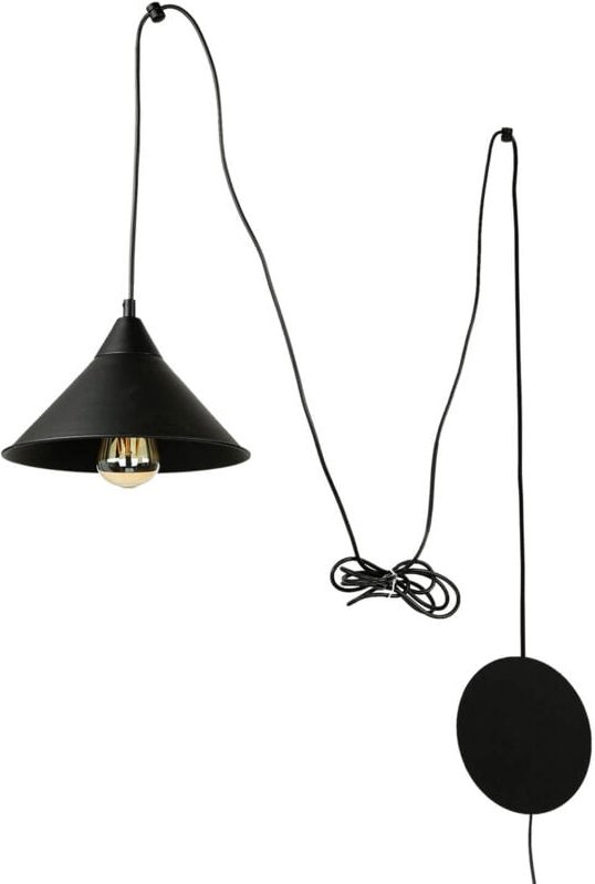 Licht-erlebnisse - Pendelleuchte mit Stecker Schwarz verstellbar