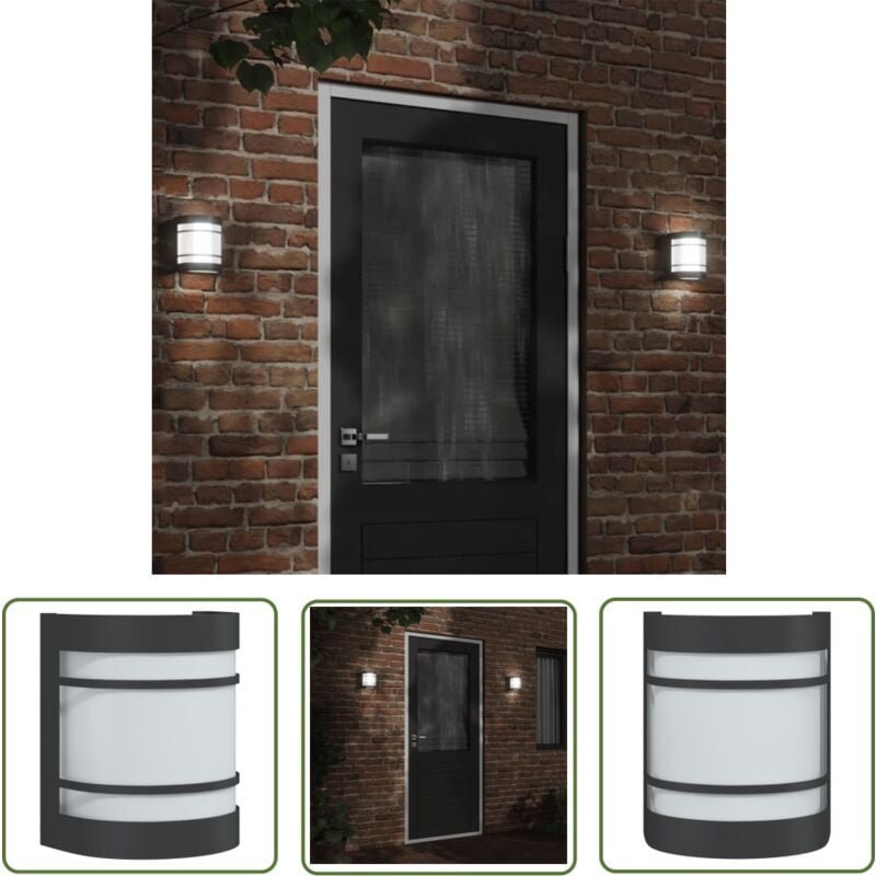 Außenwandleuchte Schwarz Edelstahl - Outdoor Wandleuchte - Gartenleuchte - Edelstahl Lampe - led Wandleuchte - Gartenbel...