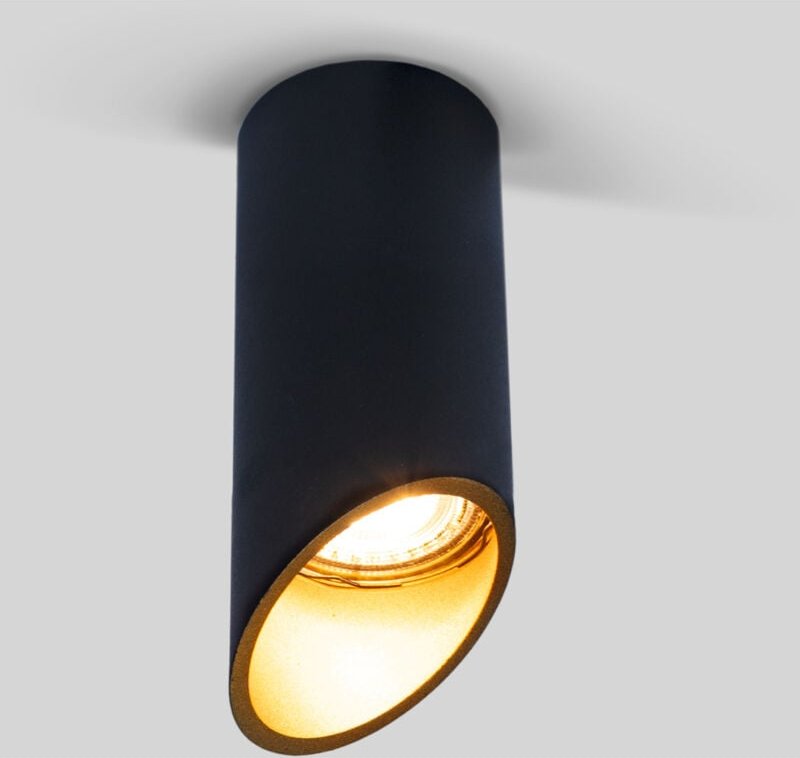 Deckenleuchte MALVI, innen gold, außen schwarz 15cm GU10