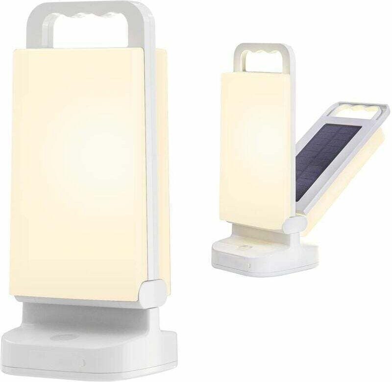 KZQ Solar-Campinglicht wiederaufladbar, einstellbare Helligkeit, tragbare Campinglaterne, 4400 mAh Powerbank, IPX4 wasse...