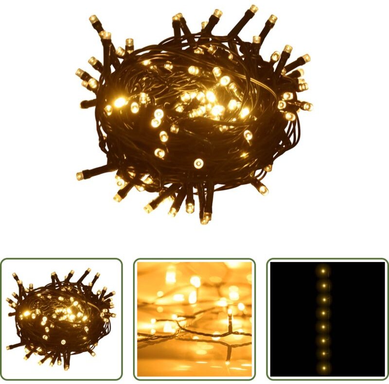 LED-Lichterkette - Lichterkette mit 1000 LEDs 100 m 8 Lichteffekte IP44 Warmweiß