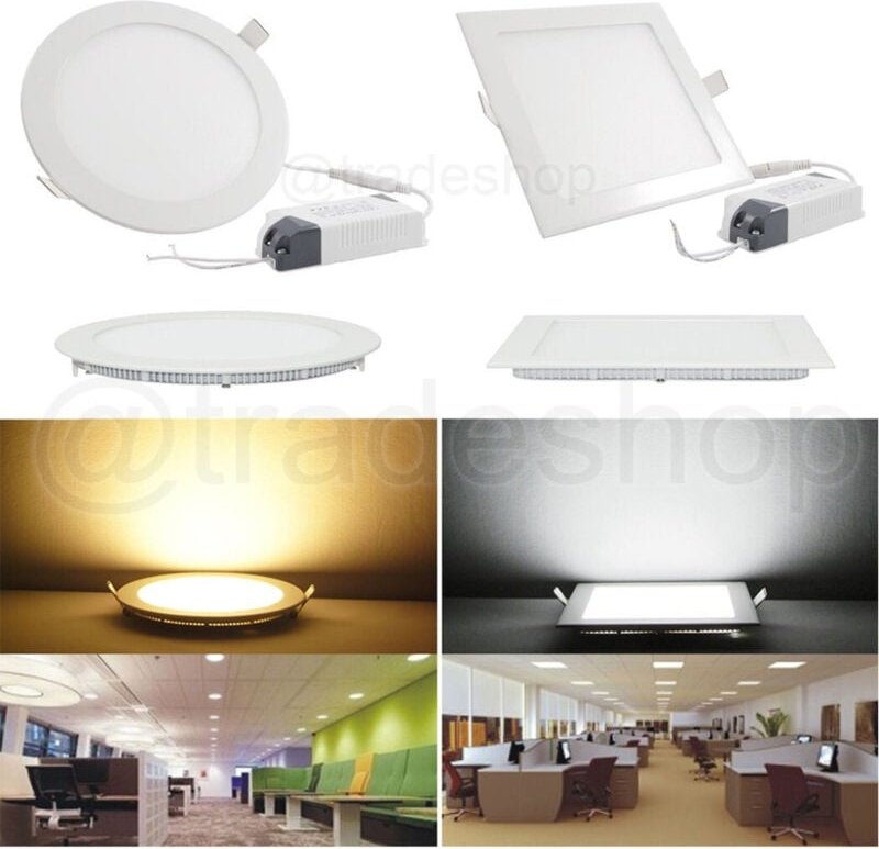 Thumbnail - Trade Shop Traesio - Trade Shop - LED-Panel rund oder quadratisch 3 6 12 18 20 25W Einbauleuchte kalt warm neutral - Pla...