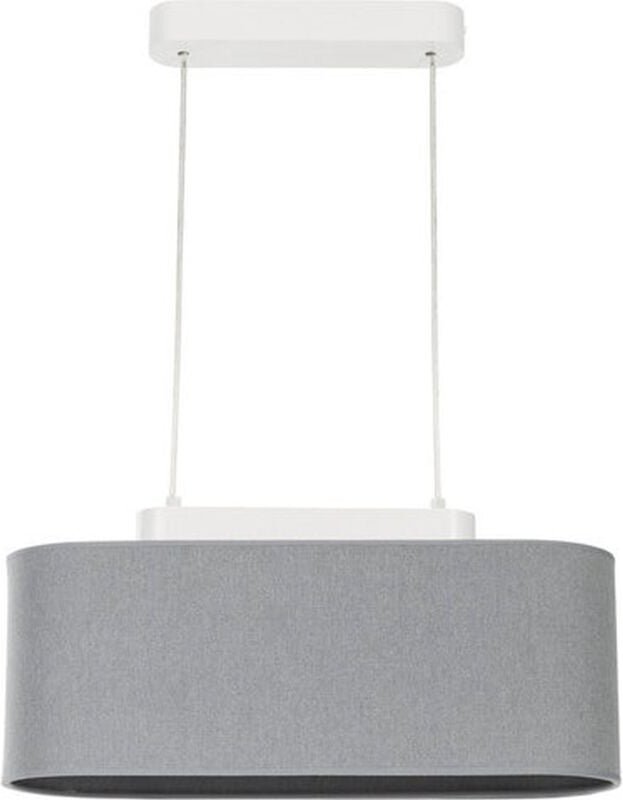 Hängelampe Grau E27 Stoff Holz Hängeleuchte Esstisch