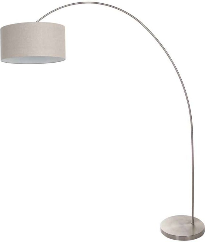 Mexlite - stehlampe - Solva - stahl - leinen metall - bogenlampe