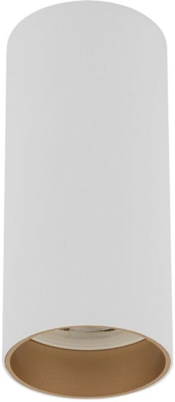 Deckenspot Aufputz Metall GU10 rund D: 5.5 cm in Weiß Gold Deckenleuchte