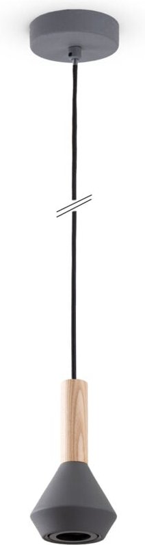 Paco Home - Pendelleuchte Esstisch Lampe Küche Wohnzimmer Lampenschirm Stahl Holz GU10 Grau, Ø10cm