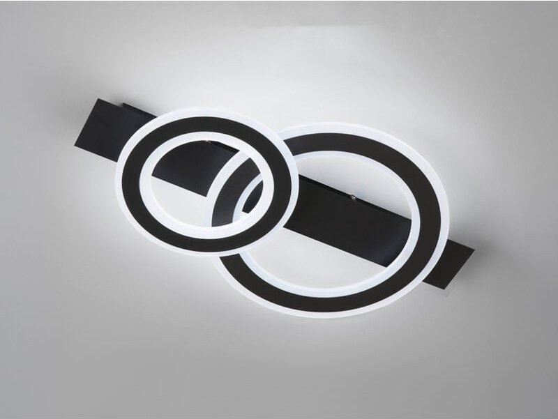 Led Deckenleuchte circle Schwarz mit Fernbedienung dimmbar, Breite 61cm