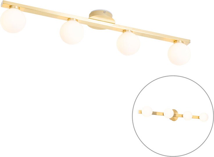 Moderne Messing-Deckenleuchte IP44 4-flammig - Cederic