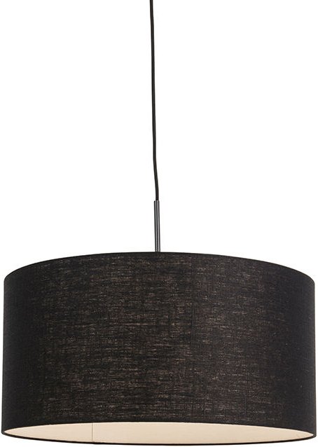 Moderne Hängelampe schwarz mit schwarzem Schirm 50 cm - Combi 1