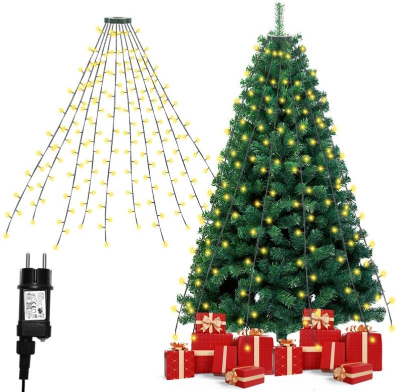 Swanew - 280 led Lichterkette Innen Hochzeit 2.8m Weihnachtsbaum Aussen Sterne Tanzhalle Warmweiß