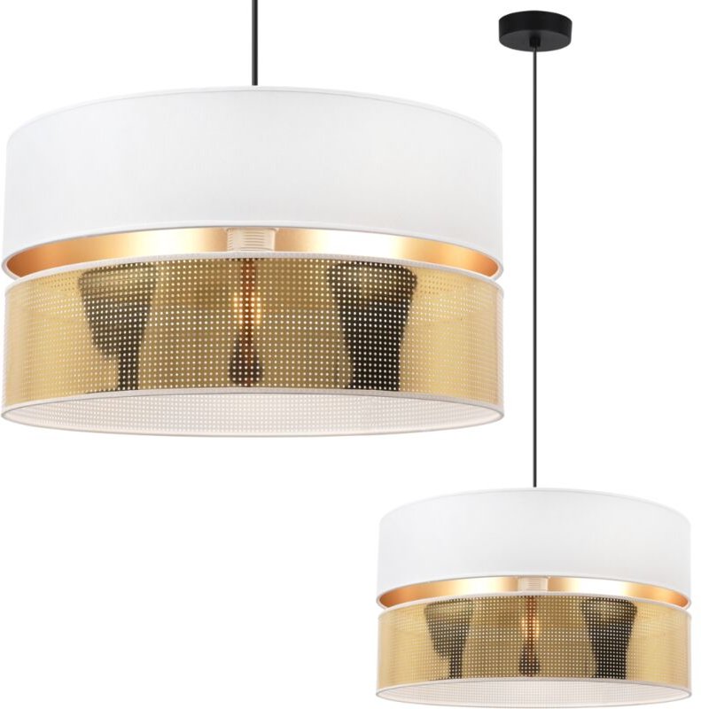 Asti Duo Hängelampe Schwarz 1 Flach Weissgold Lampenschirm Ts 40cm