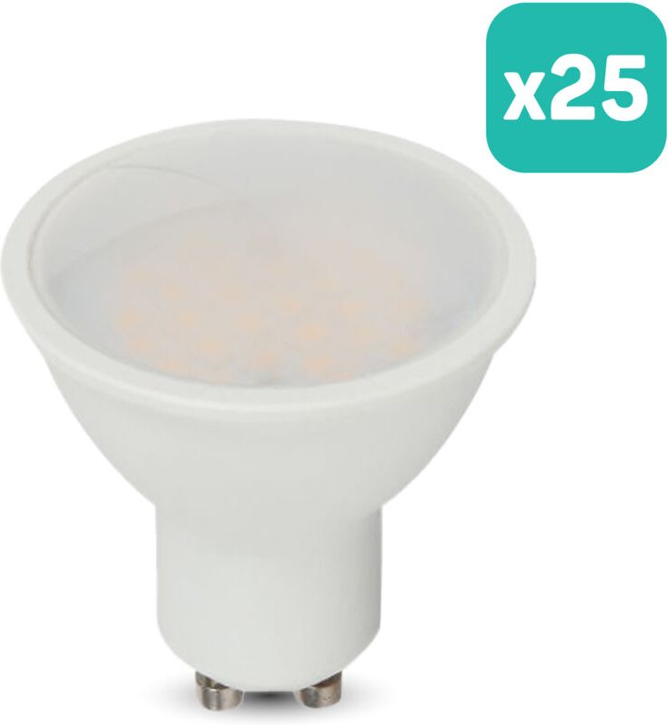 V-TAC LED-Spotlight – GU10 – Linse 100° – IP20 – Milchweiß – 2,9 W – 250 Lumen – 4000 K - 25er-Pack