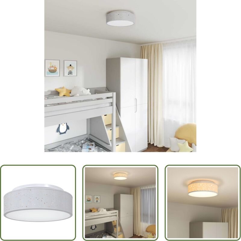 Spots - Deckenlampe mit Strahlern Grau 38 x 38 x 13,5 cm Stoff