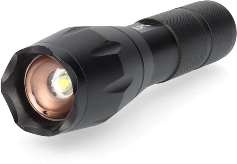 Zoom-Taschenlampe aus Aluminium, 3 Modi, Batterien enthalten EDM 36398