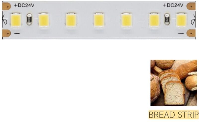LED-Streifen zur Beleuchtung der Brottheke – 5 m Spule 14,4 w/m 80 lm/W IP20 2700 k - Beneito Faure