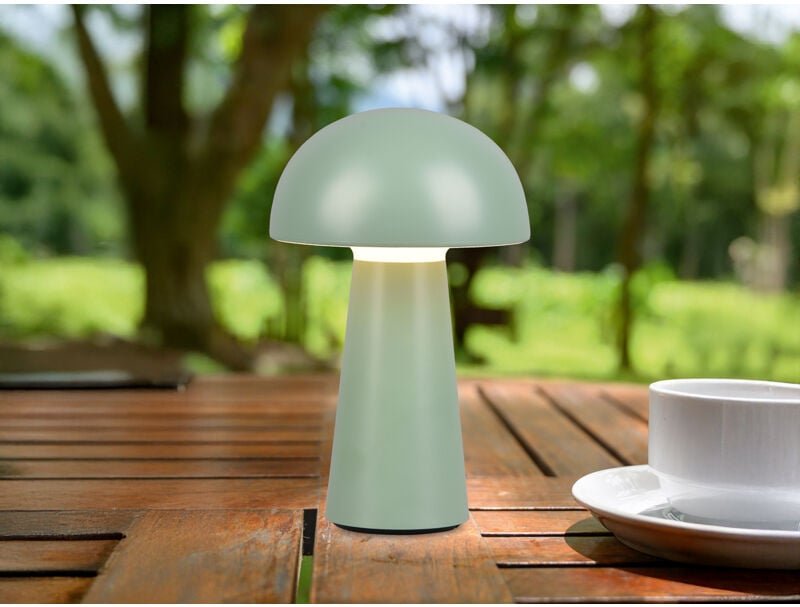 Reality Leuchten - Kleine Akku Tischleuchte lennon per usb aufladbar Grün, Höhe 21cm