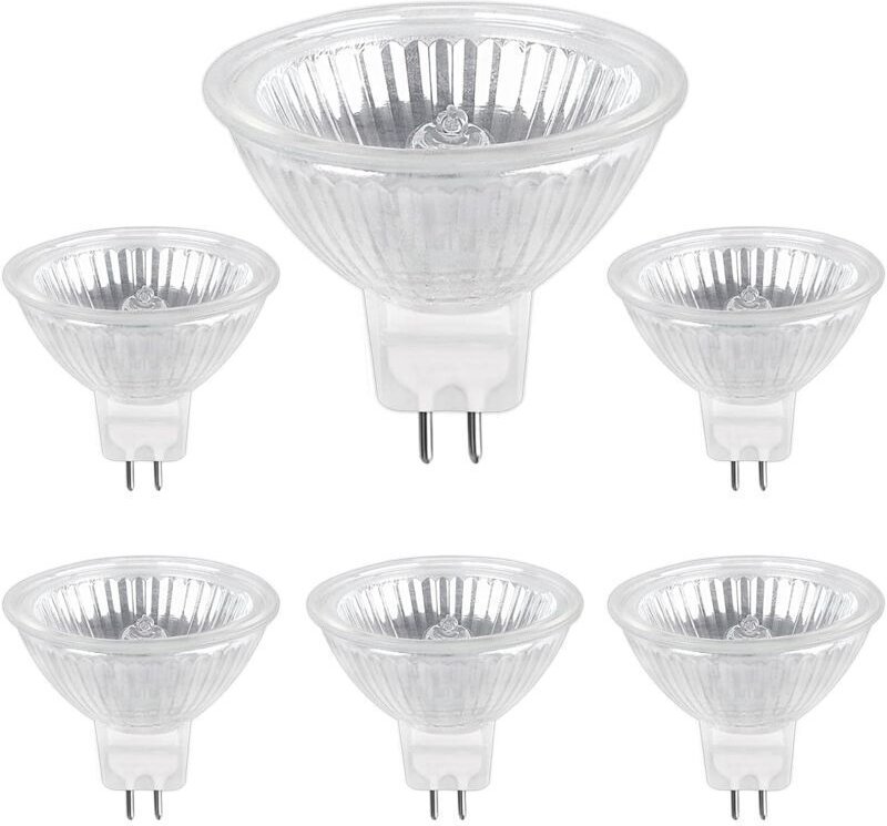 GU5.3 50W 220V Halogenlampe, 680lm Warmweiß 2700K, dimmbar, MR16 Halogen-Spotlampe, 6er-Pack