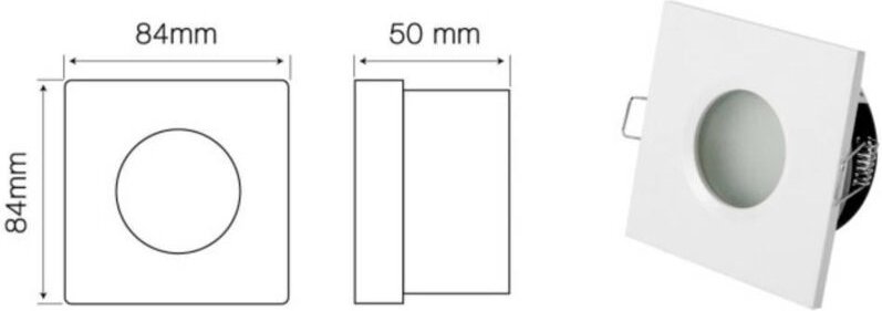 LL-OSK-BIA-245374: LL-OSK-BIA-245374: LED line® wasserdichte quadratische Leuchte, mattweiß gegossen