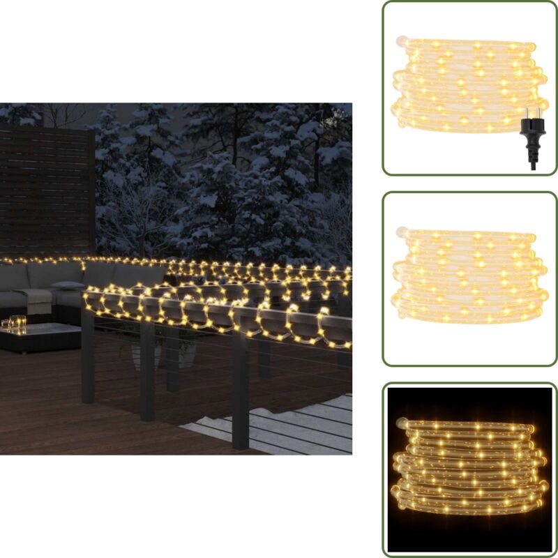 The Living Store Lichtschlauch 1200 LEDs Warmweiß 50 m PVC - Lichtschlauch