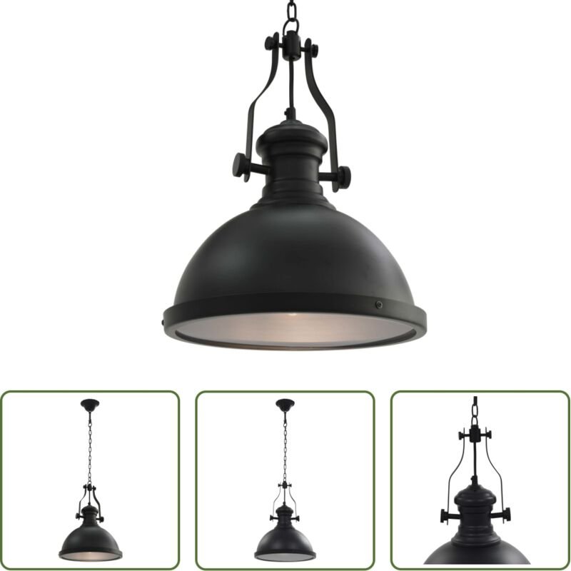 vidaXL Wohnzimmerleuchte - Deckenleuchte Schwarz Rund E27