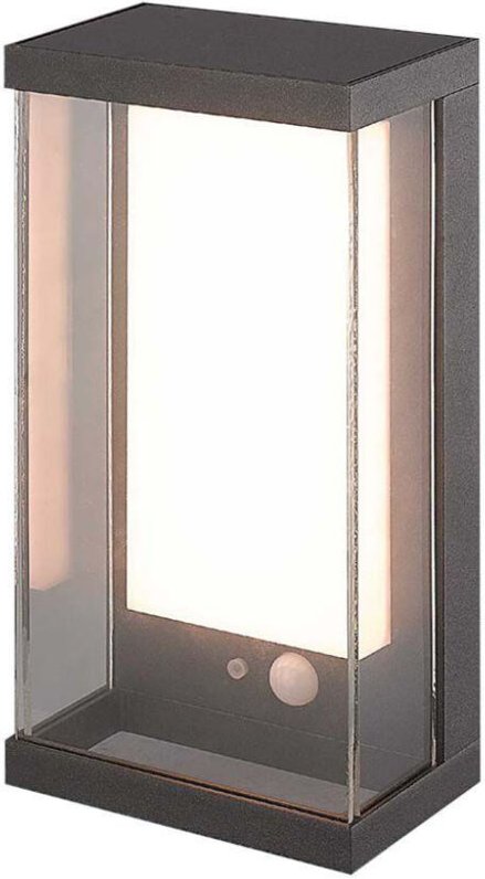V-tac - Rechteckige LED-Lampe mit Solarpanel und PIR-Sensor, 1 w, Grau, Warmweiß, IP54