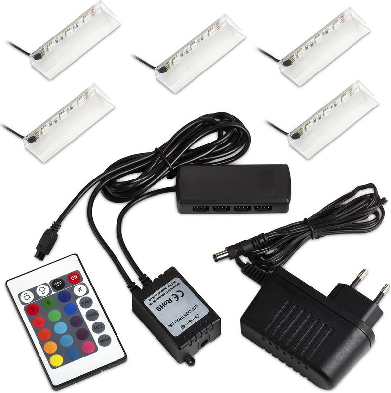 5er Set rgb-led Farbwechsel Glasbodenbeleuchtung