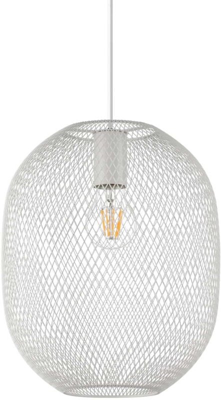 Net Hängeleuchte mit Drahtgestell, 24 cm, Weiß - Ideal Lux