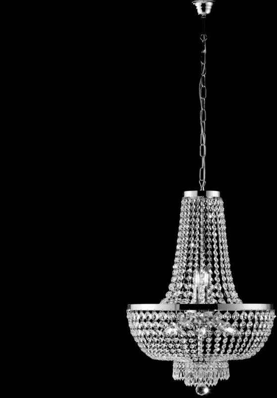 Bonetti Illumina - Mozart - Kronleuchter aus Eisen und verchromtem Messing mit Strasssteinen 8 Lichter 134 - Ø50 - BL189...