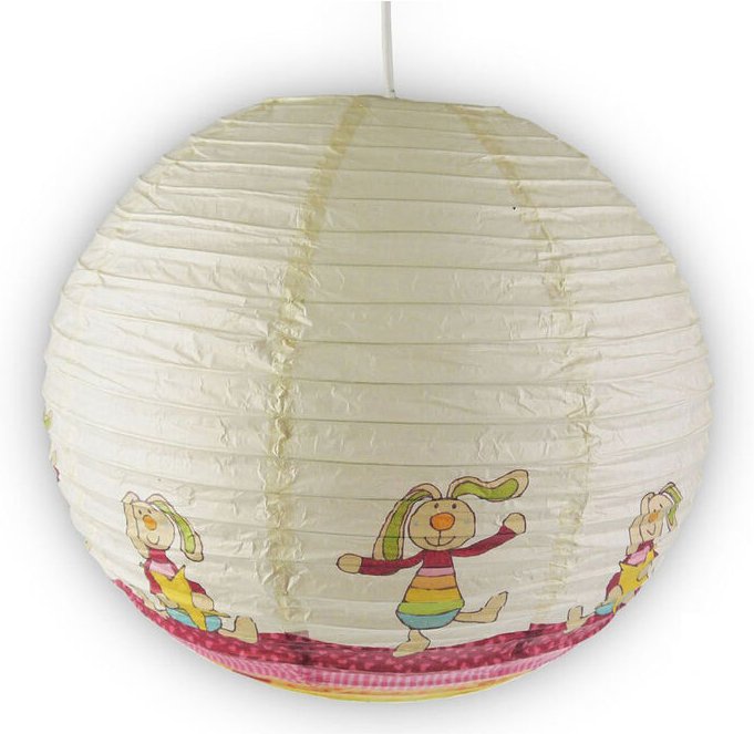 Kinder Papierlampe RABBIT Motiv Lampenschirm Ø40cm Pendelleuchte mit Aufhängung