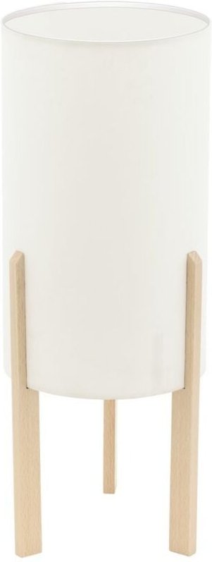 Thumbnail - Nachttischlampe Holz natur Tischleuchte Schlafzimmerlampe Textil Tischlampe Wohnzimmerleuchte beige, 1x E27, DxH 16 x 40...