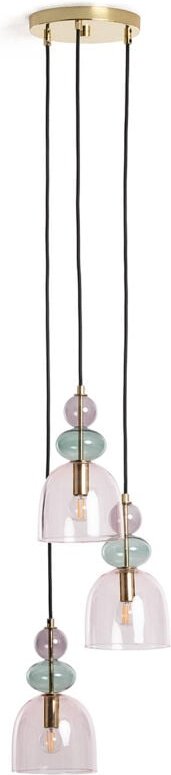 Pendelleuchte Metall und Glas Tri Baudelaire Rosa