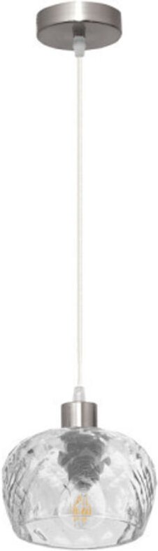 Fabrilamp - Estela Pendelleuchte 1xe27 Chrom Regx13x13x13 Cm mit transparentem geschliffenem Kristallglas Schirm