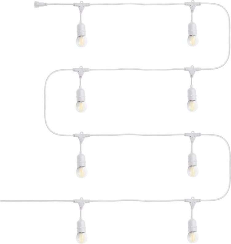 Set Girlande Waterproof 5.5 M Weiss + 8 LED Lampen E27 Filament 4 W 4000K Neutralweiß