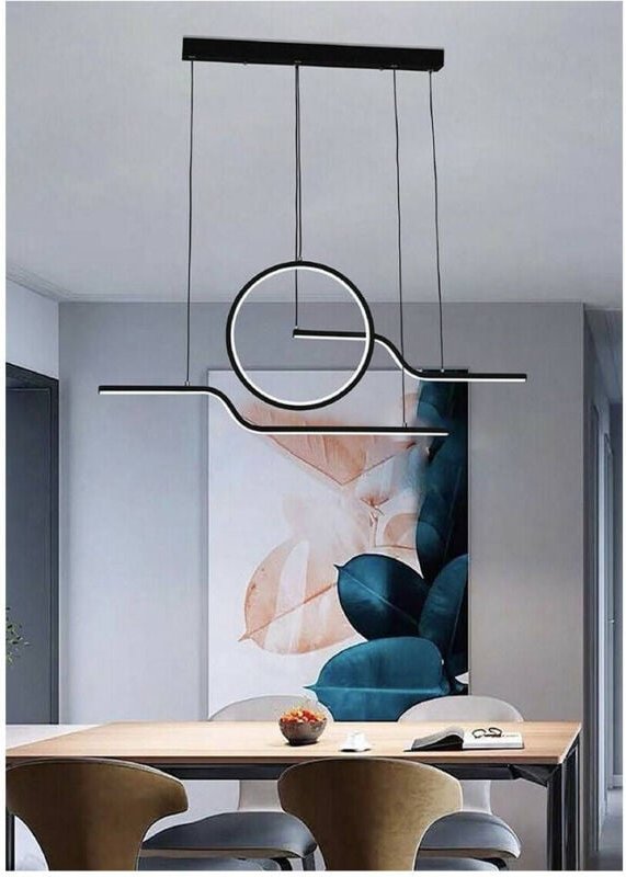 Trade Shop - led Kronleuchter 32W Modern Zeitgenössischer Stil Lampe Licht 6500K 4000K Schwarz A44 -