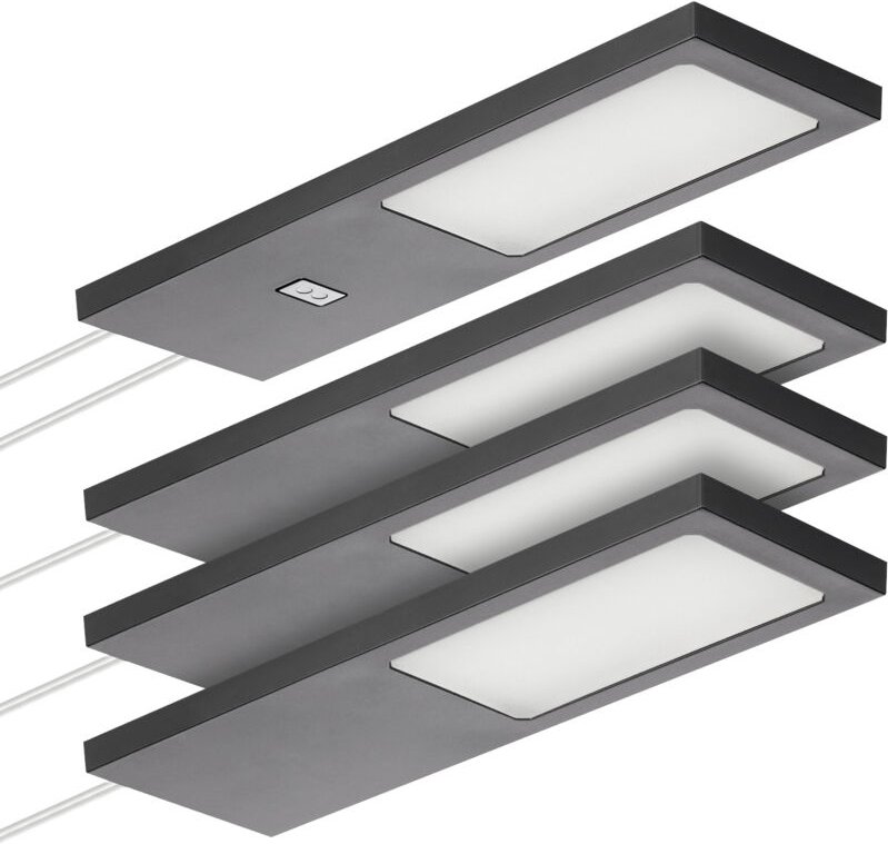 So-tech - sotech LED-Möbelleuchte giulia ii mit / ohne Sensor schwarz, 2700K warmweiß inkl. Trafo & Verteiler, 4er Set