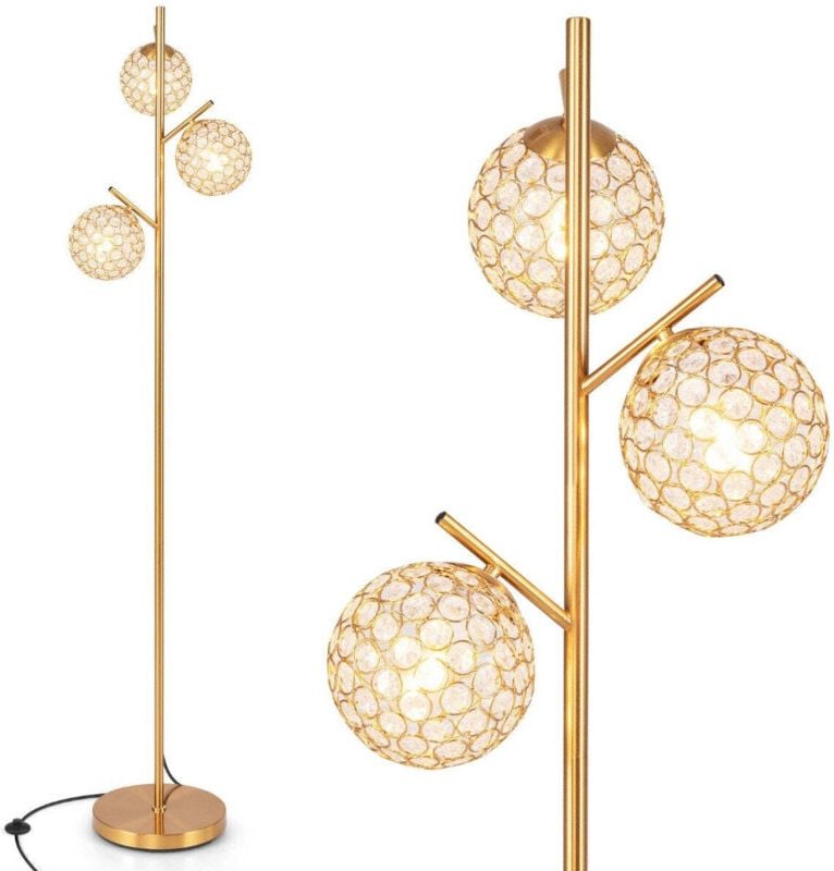 Thumbnail - Northix - Stehlampe mit 3 lampenschirmen und fuschalter freistehende standlampe 169cm baumlampe