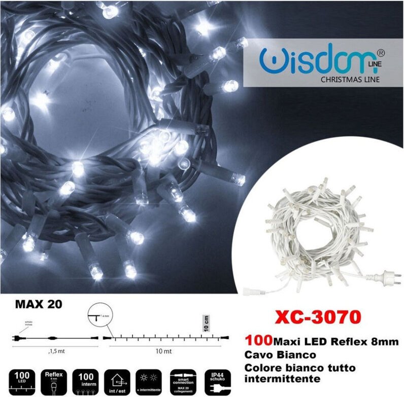 Thumbnail - Trade Shop Traesio - Trade Shop - lichterkette 100 led-leuchten glühwürmchen weisse farbe alle blinkend XC-3070 -