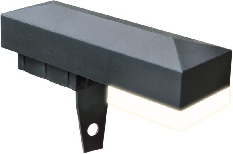 Zaunleuchte / LED Leuchte für Zaunpfosten 60x40mm - Farbe: anthrazitgrau - Leuchtmittel: Neutralweiß 4000K