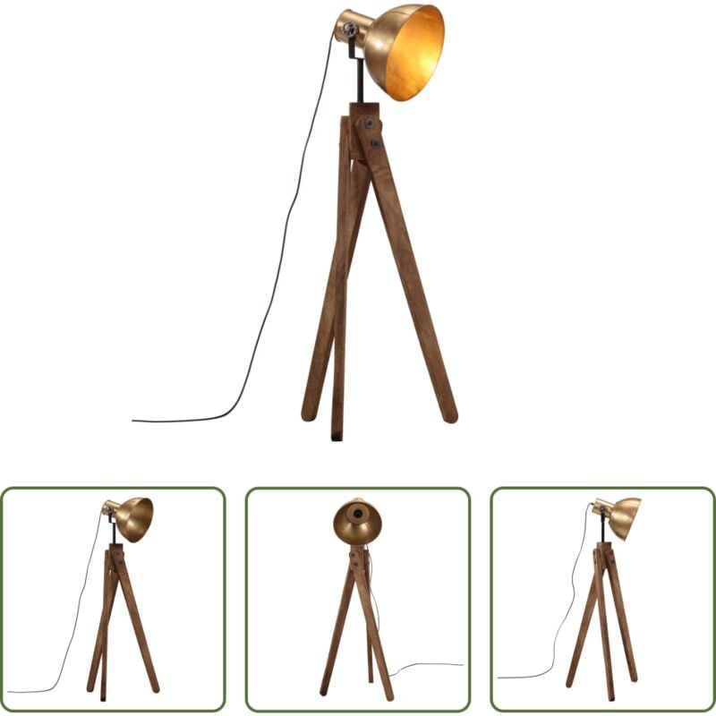 Industriestil - Stehleuchte 25 W Antik Messing 45x45x120 cm E27