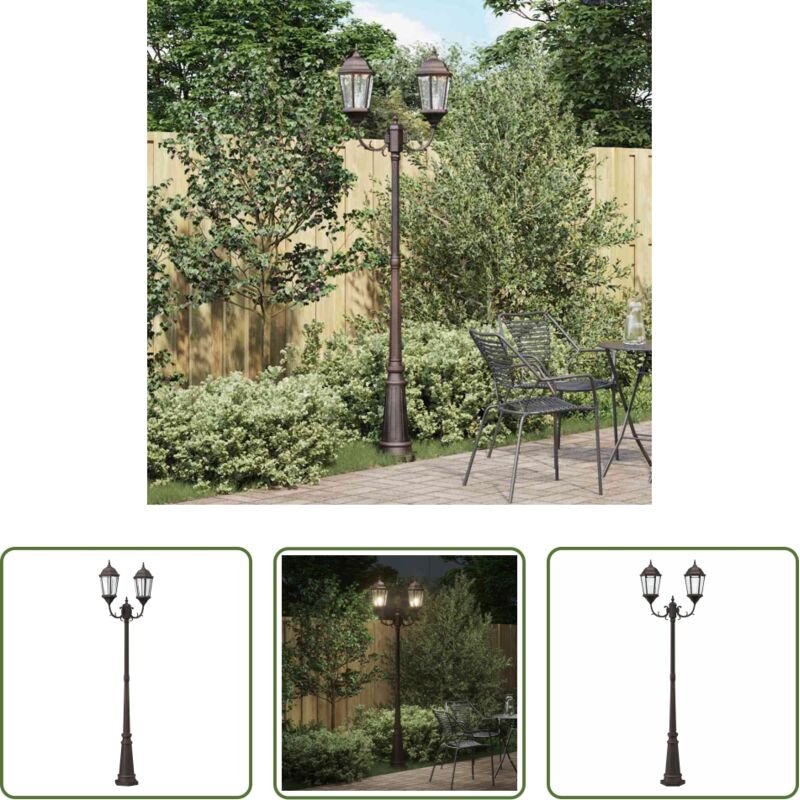 Vintage-Licht - Garten-Licht Bronze 68 x 20 x 235 cm Aluminium und Glas