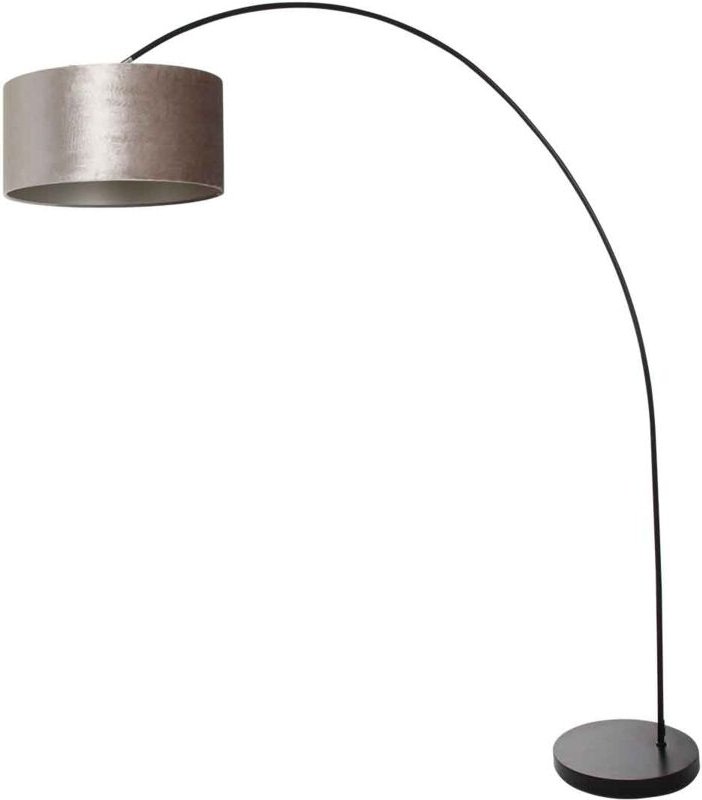Mexlite - stehlampe - Solva - schwarz - metall stoff - bogenlampe