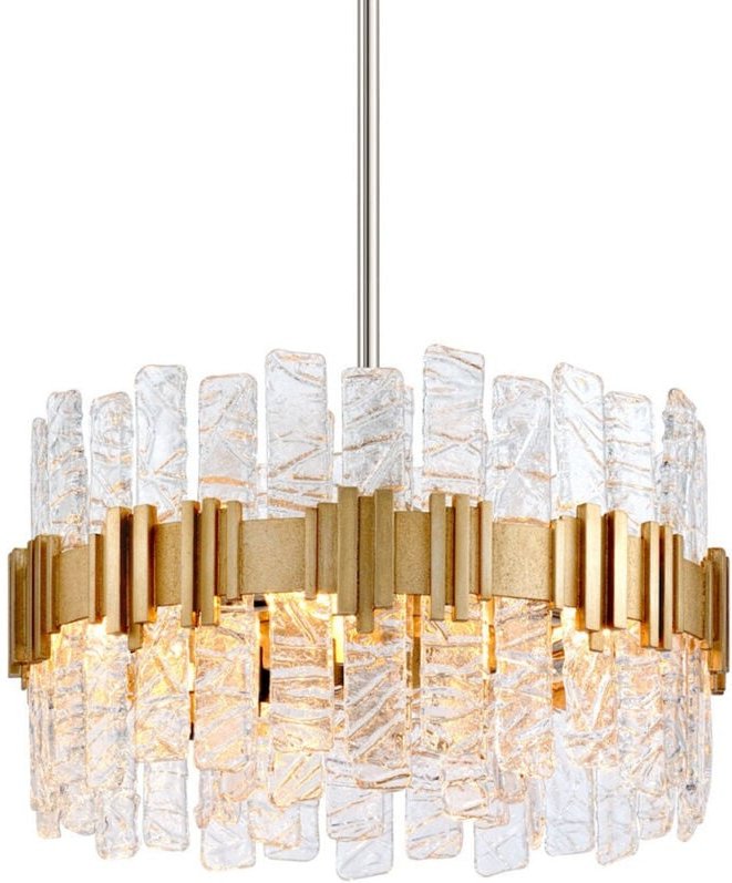Ciro 5-flammige Pendelleuchte antique Leaf Edelstahl, Glas