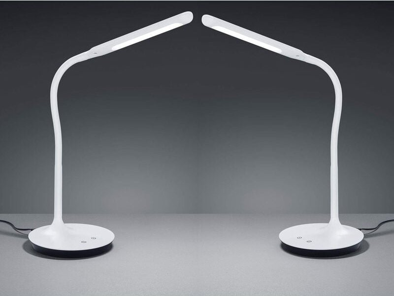 LED Schreibtischleuchten 2er SET Weiß, dimmbar, Flexgelenk, 41cm hoch