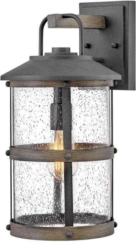 Hinkley Lakehouse Wandlaterne für den Außenbereich, gealtertes Zink mit Treibholzgrau, IP44 - Elstead