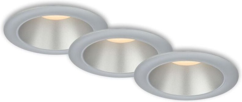 Briloner - led Einbauleuchten Bad 3er-Set Innenreflektor silber 4,9W Ø9,5 cm chrom