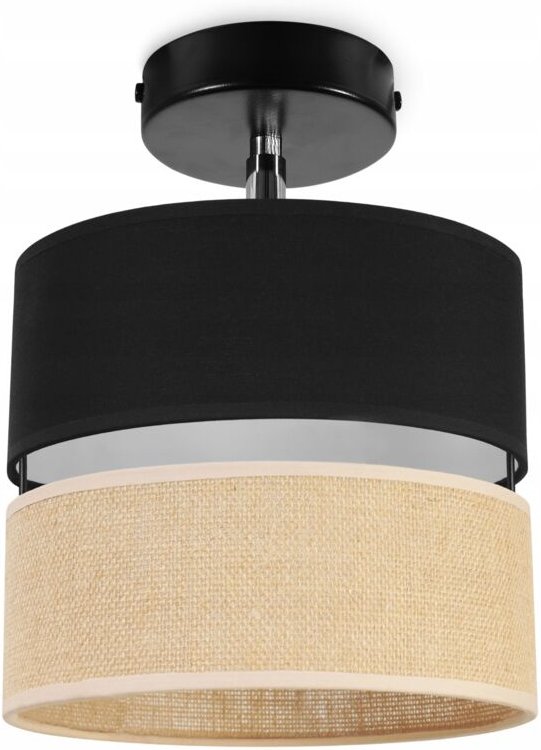 Deckenleuchte, Wandleuchte, Jute-Lampenschirm, 20 Cm, Schwarz