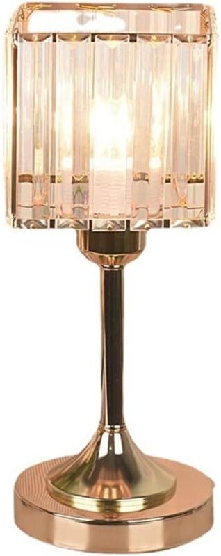Kristall-Tischleuchte, postmoderne Kristall-Nachttischlampe, kreative, luxuriöse, schlichte, moderne E27-Fassung, Schlaf...