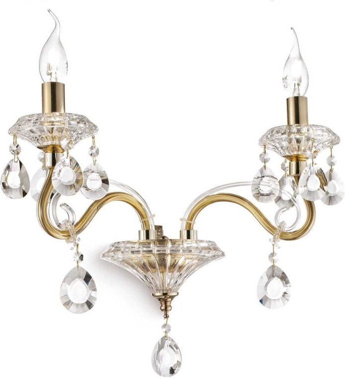 Thumbnail - Ideal Lux Negresco - 2 Licht Innenkerze Wandleuchte Gold, E14