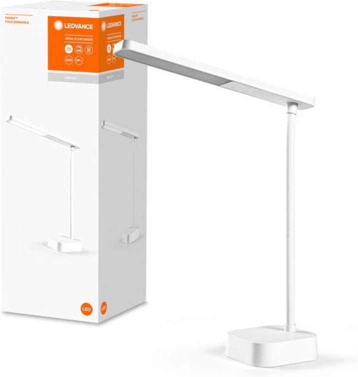 Ledvance - panan Fold usb Mobile Lese- und Tischleuchte, weiß, 5,2W, 130lm, batteriebetrieben, flexibler Leuchtenkopf, L...